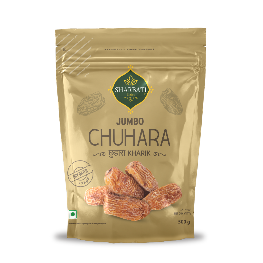 Jumbo Chuhara 500g – extra large dry dates packed with natural sweetness and energy, perfect for fasting, desserts, and daily nutrition.